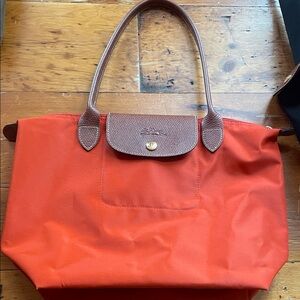 Longchamp Orange Tote Bag authentic